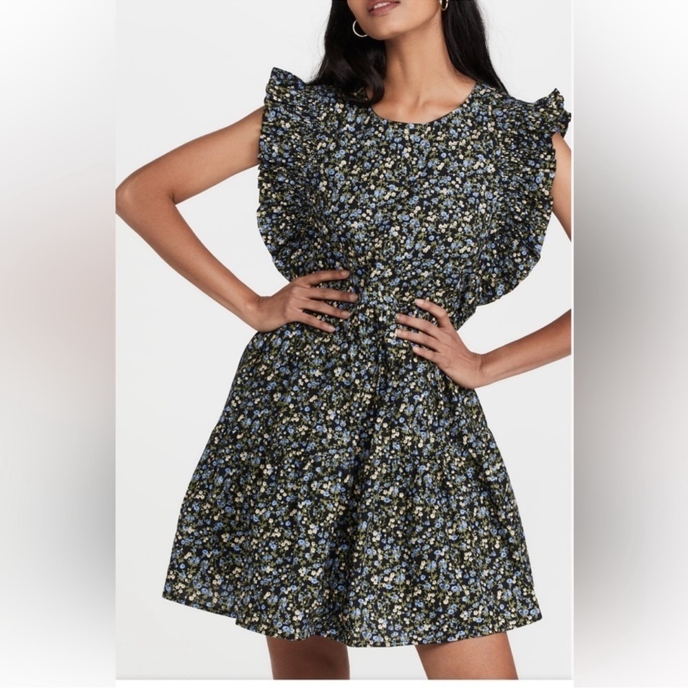 English Factory Kids Dress - Black and Yellow Floral